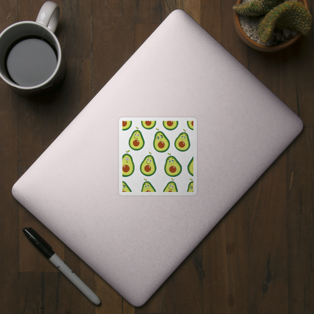 Avocados with cute expressions seamless pattern by GULSENGUNEL